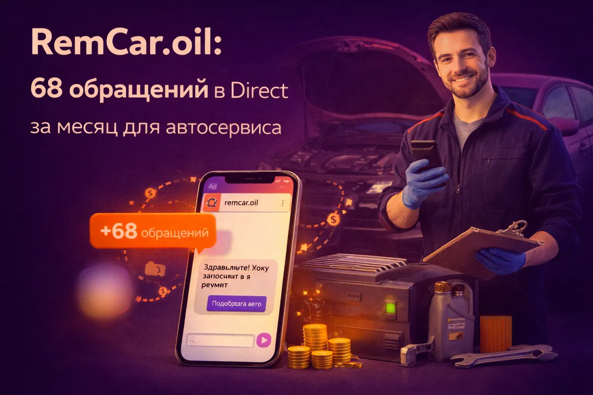 68 обращений в директ за 1 месяц для автосервиса